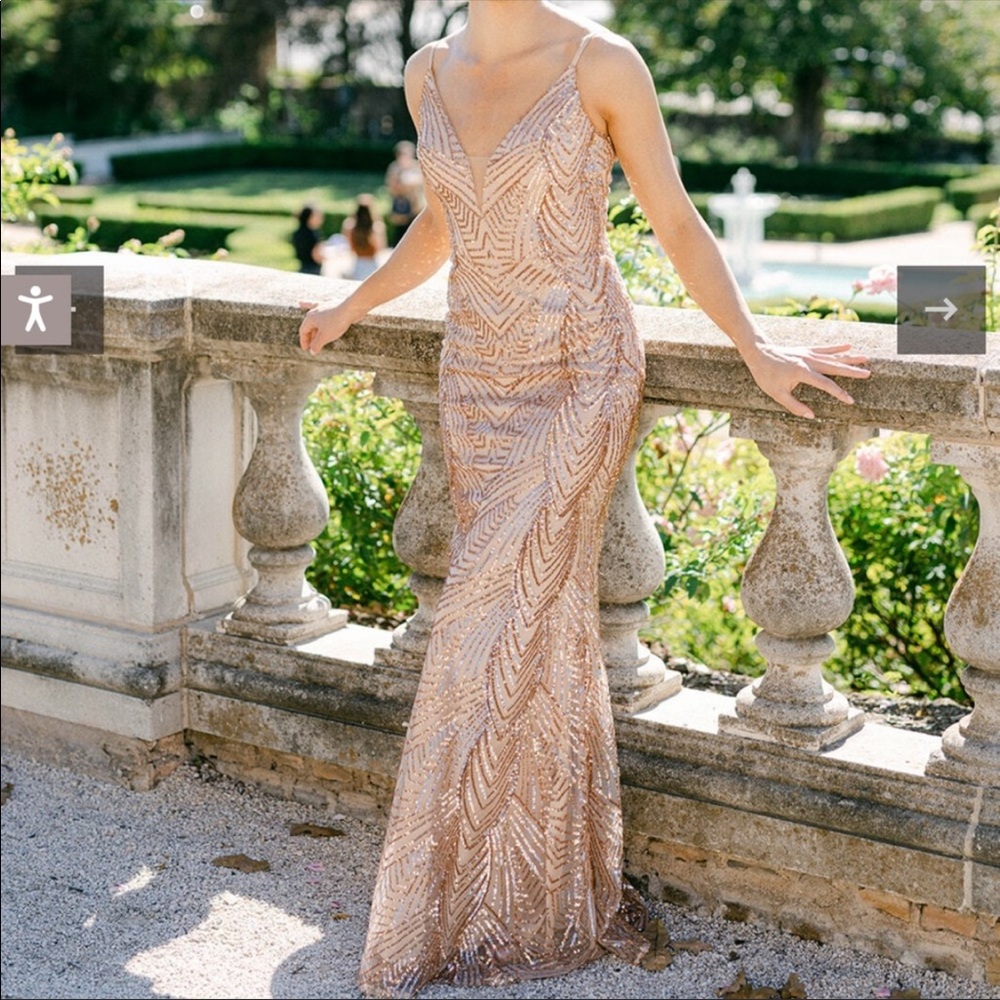 Revelry Formal Rose Gold Sequin Gown